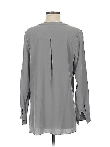 R | Label Long Sleeve Silk Top (view 2)