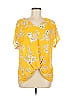 West Kei 100% Polyester Yellow Short Sleeve Blouse Size M - photo 1