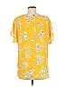 West Kei 100% Polyester Yellow Short Sleeve Blouse Size M - photo 2