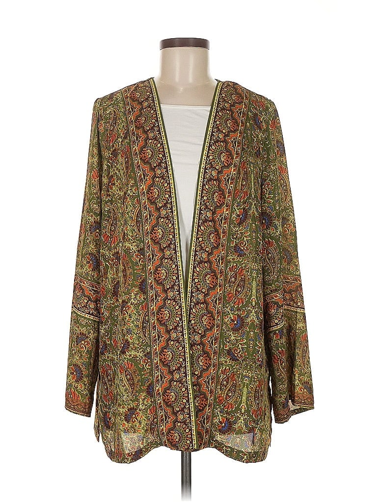Belle By Kim Gravel 100% Polyester Green Kimono Size 6 - photo 1