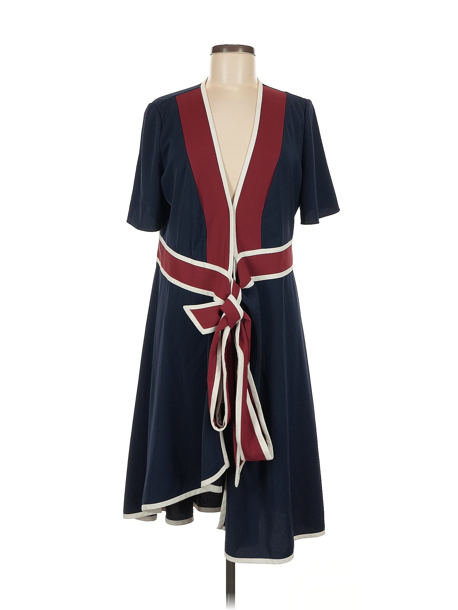 Tory Burch 100% Polyester Blue Casual Dress Size 8