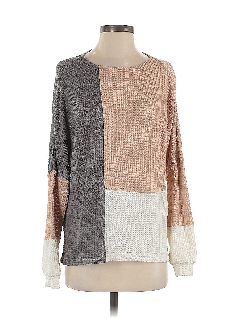BKE Color Block Tan Pullover Sweater Size S - photo 1