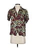 Tiny Floral Burgundy Short Sleeve Blouse Size S - photo 1
