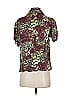 Tiny Floral Burgundy Short Sleeve Blouse Size S - photo 2
