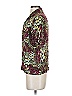 Tiny Floral Burgundy Short Sleeve Blouse Size S - photo 5