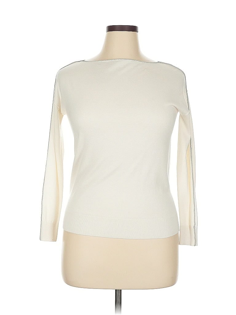 Pre-owned Worth New York Silk Cardigan Sweater In White