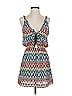 Becca 100% Polyester Chevron-herringbone Teal Casual Dress Size S - photo 1