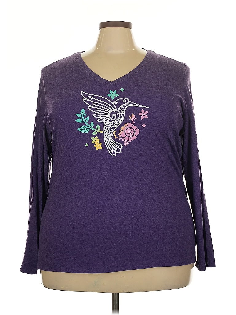 Life Is Good Purple 3/4 Sleeve T-Shirt Size 3X - photo 1