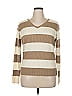 Christopher & Banks Stripes Tan Pullover Sweater Size XL - photo 1