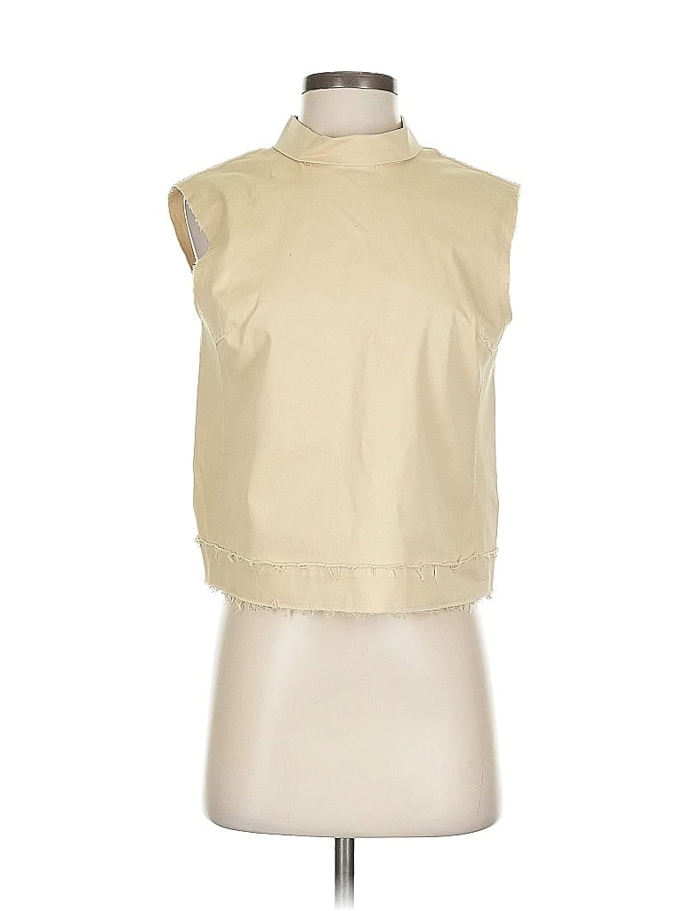 Frances Valentine Tan Sleeveless Blouse Size S - photo 1