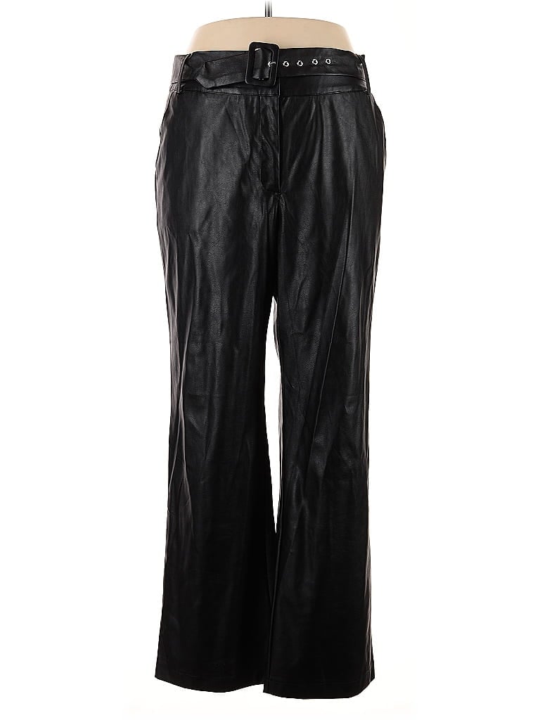 Pre-owned Ny & C Faux Leather Pants In Black