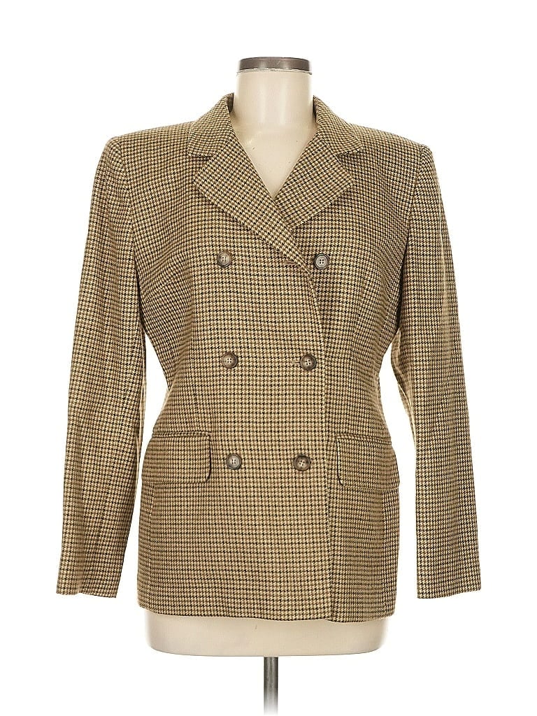 Pre-owned Jones New York Wool Blazer Jacket In Gold