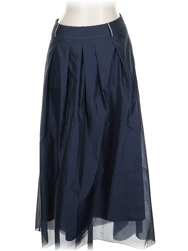 Peserico 100 Polyester Solid Blue Formal Skirt Size EU (IT) 46 / US 10