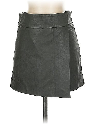 Intermix Faux Leather Skirt (view 1)