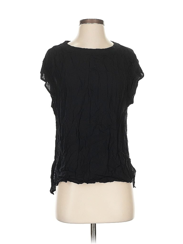 Pre-owned Banana Republic Short Sleeve Blouse In Black