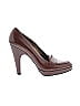 Prada Burgundy Brown Vintage Leather Heels Size EU 39 - photo 1