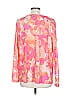 LOGO by Lori Goldstein Print Pink Long Sleeve Blouse Size L - photo 2