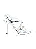 Prada Metallic Silver Leather Criss-Cross Slingback Sandals Size EU 39 - photo 1