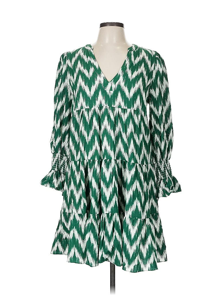 Pomander Place Chevron-herringbone Green Casual Dress Size M - photo 1