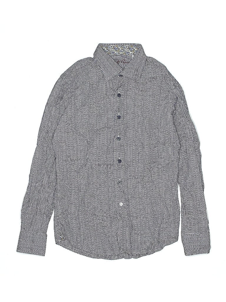 Robert Graham Chevron-herringbone Gray Blue Long Sleeve Button-Down Shirt Size 10 - 12 - photo 1