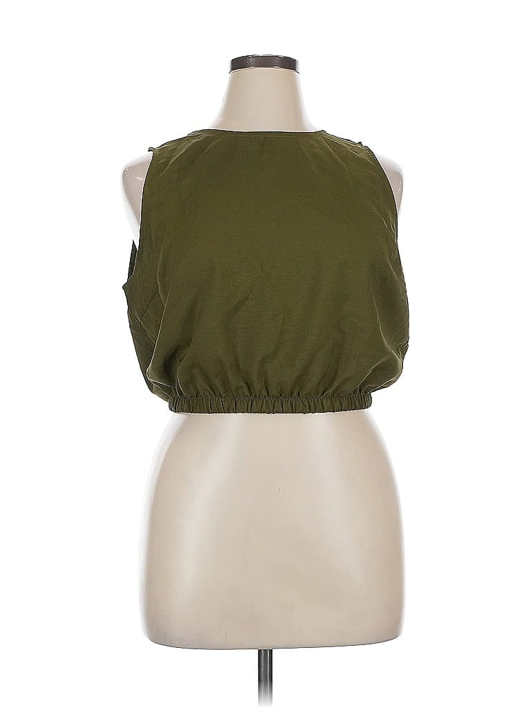 Pre-owned Shein Sleeveless Blouse In Green