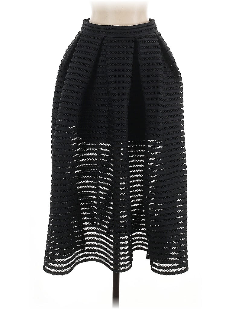 Maje 100% Polyester Chevron-herringbone Black Formal Skirt Size S - photo 1