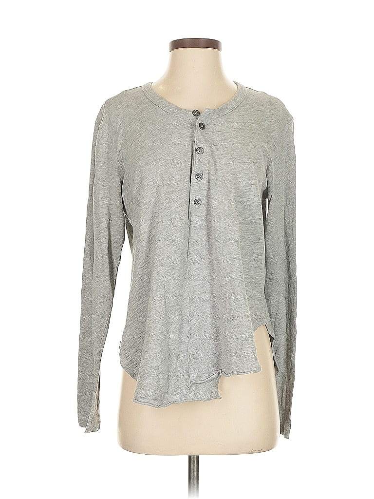 Pre-owned Wilt Long Sleeve Henley Shirt In Gray