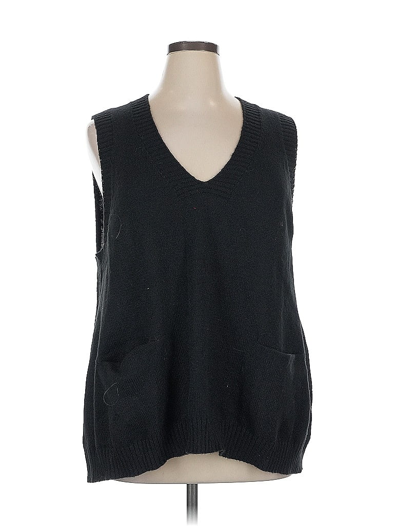 Pre-owned Shein Curve Sweater Vest In Black
