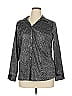 Croft & Barrow Animal Print Silver Long Sleeve Blouse Size XL - photo 1