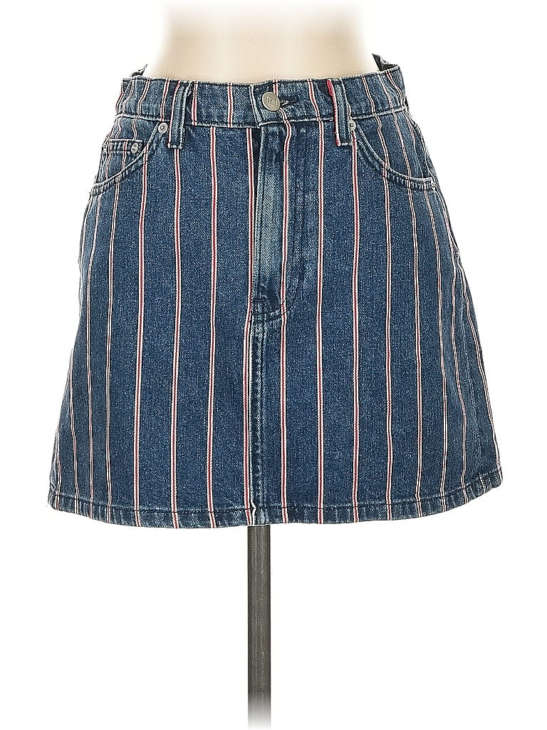 Reformation Stripes Blue Denim Skirt Size 26 waist - photo 1