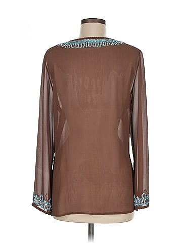Pow Wow Long Sleeve Silk Top (view 2)