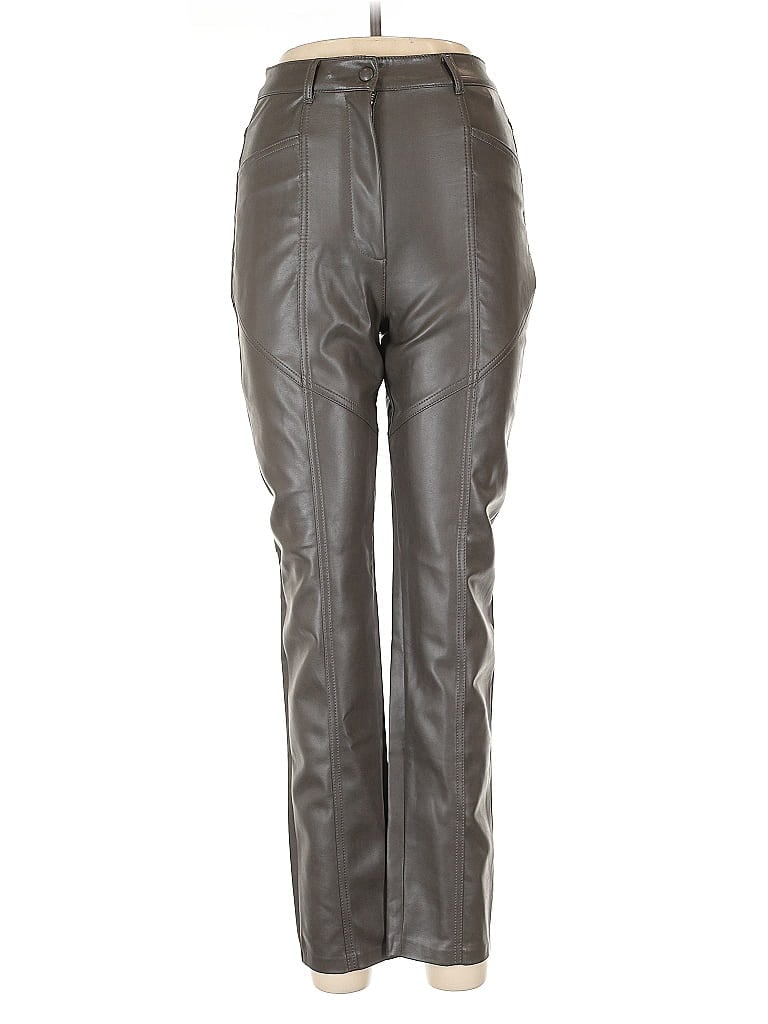 Pre-owned Wilfred Faux Leather Pants In Gray