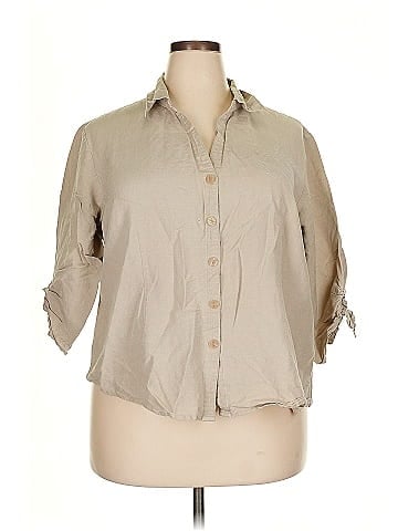 Ashley Stewart 3/4 Sleeve Button-Down Shirt (view 1)