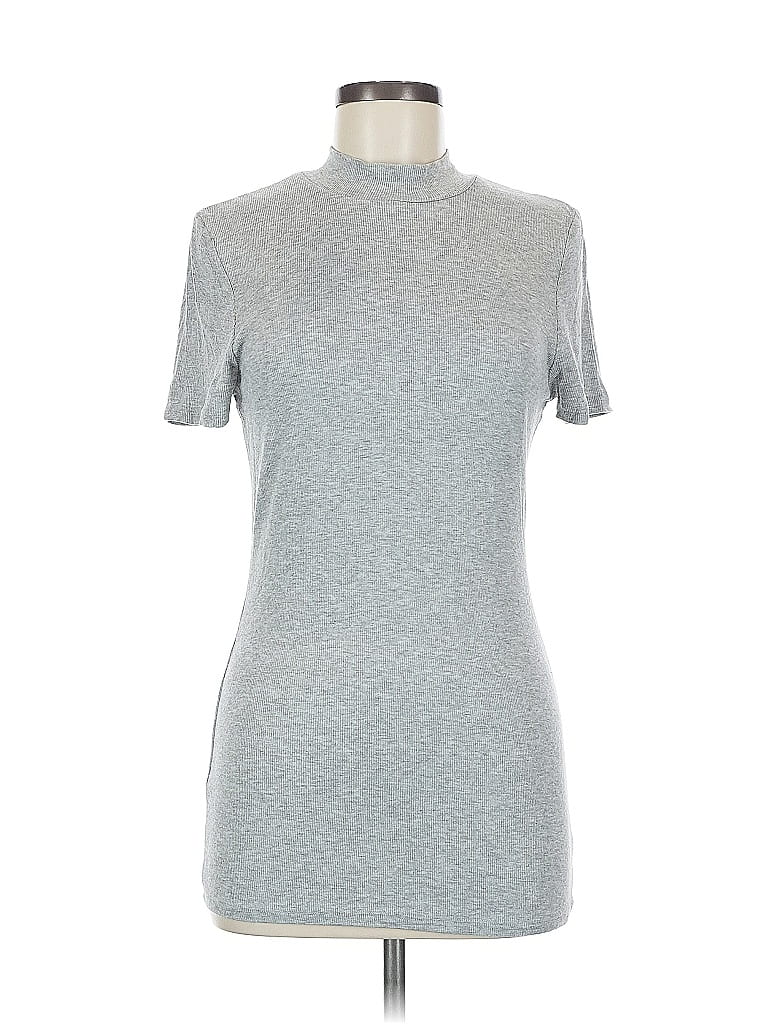 PURE AND GOOD Pre-owned Short Sleeve Turtleneck In Silver
