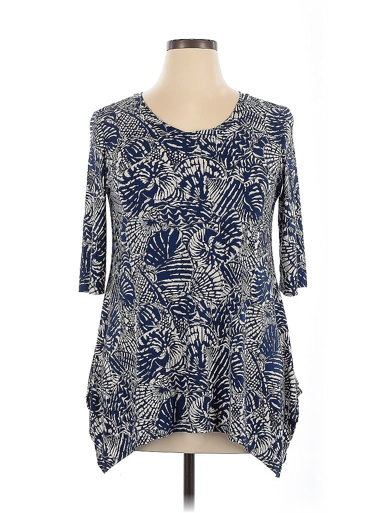 Click to view more detailed imagery on our partner's website Pre-owned Tolani 3/4 Sleeve T-shirt In Blue