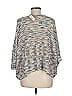 Pol 100% Polyester Blue Poncho Size M - photo 2