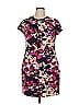 Marc New York Andrew Marc 100% Polyester Print Purple Casual Dress Size 14 - photo 1