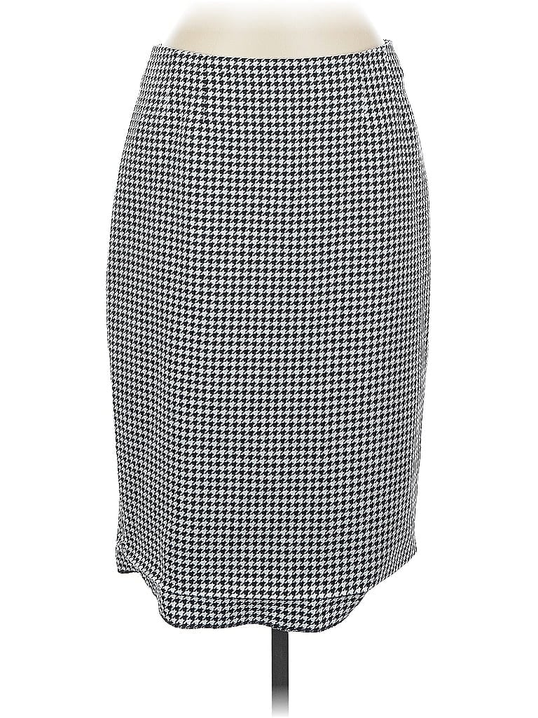 Kasper 100% Polyester Houndstooth Gray Casual Skirt Size 6 - photo 1