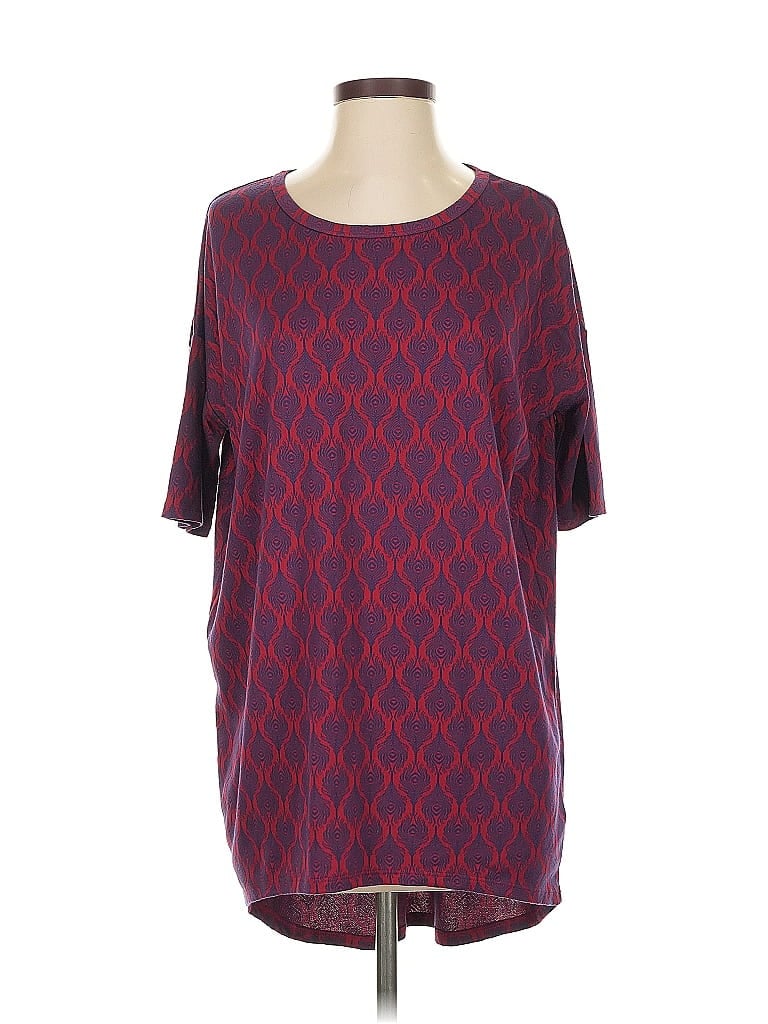 Pre-owned Lularoe Short Sleeve Blouse In Burgundy