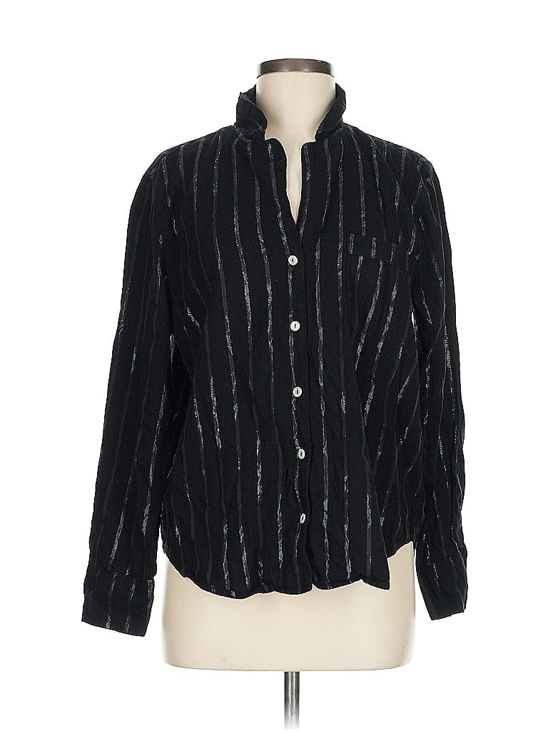 Click to view more detailed imagery on our partner's website Pre-owned Victoria's Secret Long Sleeve Button Down Shirt In Black