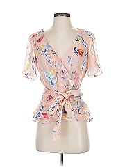 Tanya Taylor Short Sleeve Silk Top