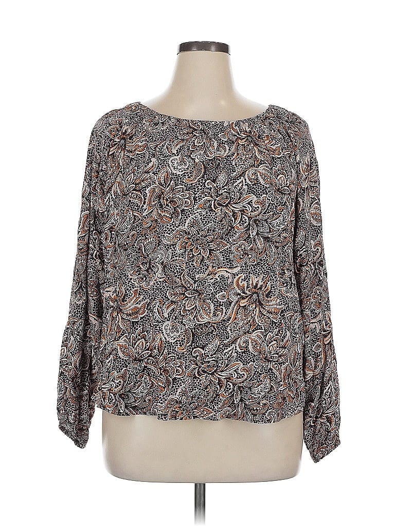 Ann Taylor LOFT Outlet 100% Rayon Gray 3/4 Sleeve Blouse Size XL - photo 1