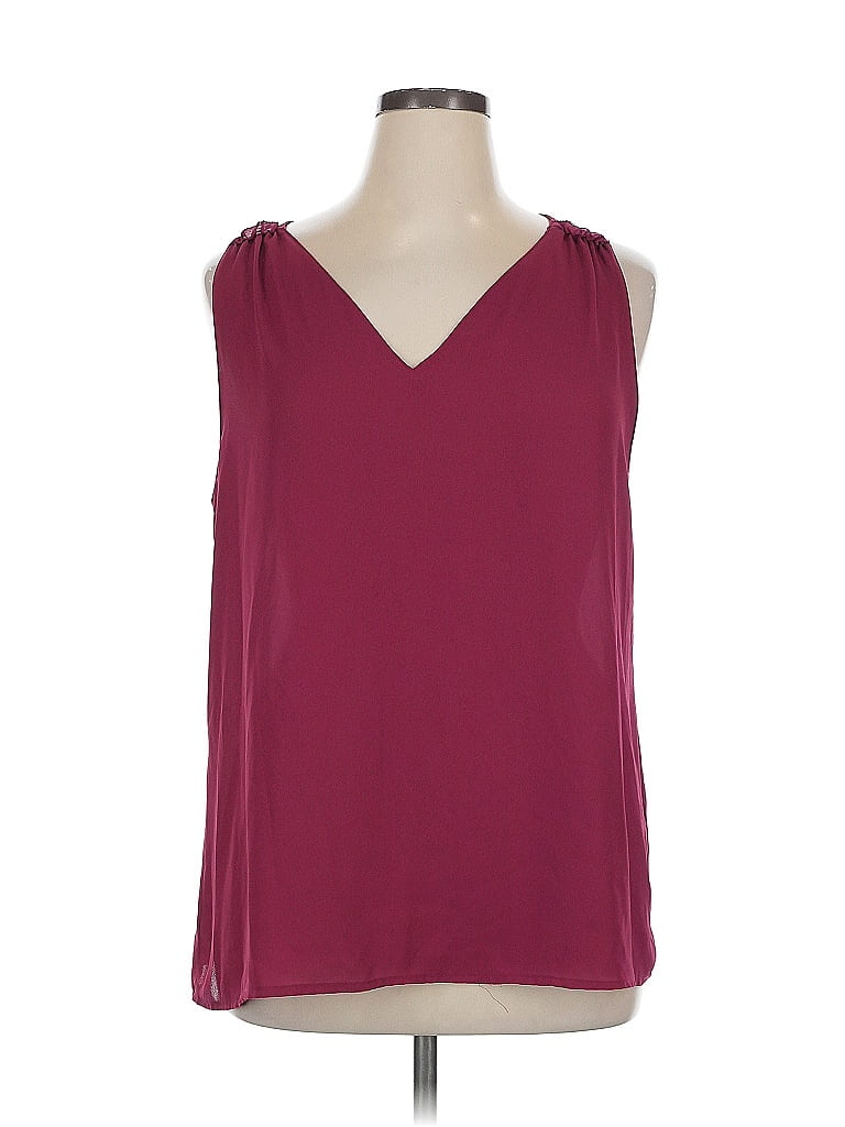 Ann Taylor LOFT Outlet 100% Polyester Burgundy Sleeveless Blouse Size XL - photo 1