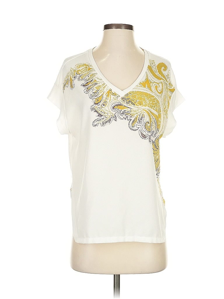 Pre-owned Zara W&b Collection Short Sleeve T-shirt In White
