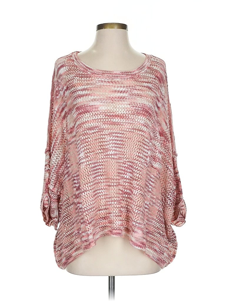 Pol 100% Polyester Pink Pullover Sweater Size S - photo 1
