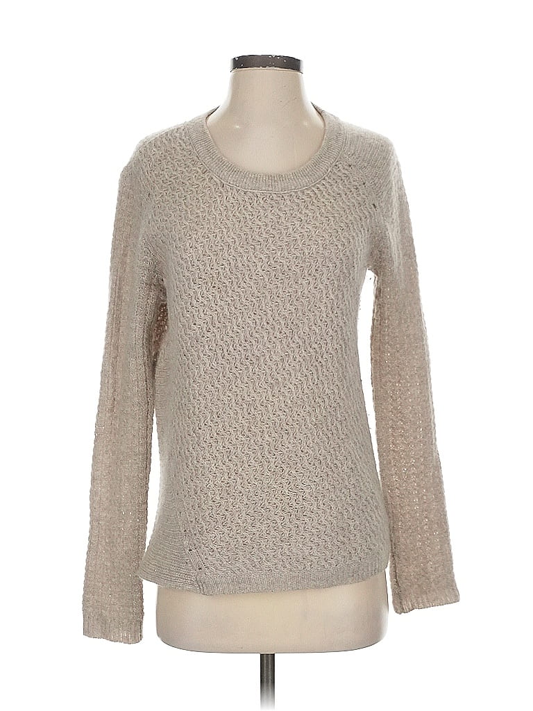 White + Warren 100% Cashmere Metallic Tan Gray Cashmere Pullover Sweater Size S - photo 1