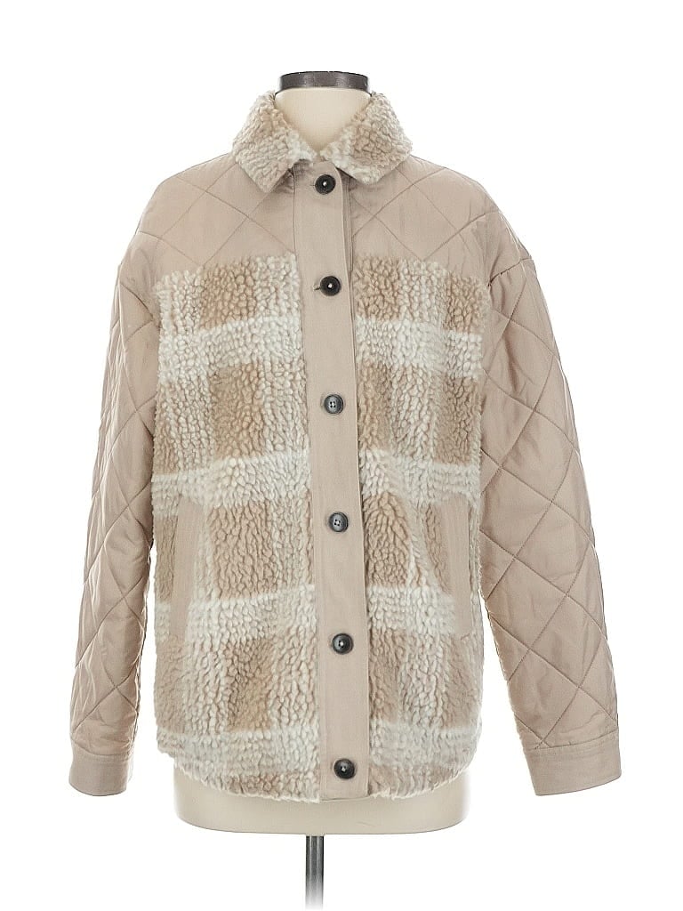 Carve Designs 100% Recycled Polyester Argyle Ivory Coat Size S - photo 1