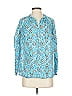 Talbots 100% Cotton Paisley Blue Long Sleeve Blouse Size S - photo 1