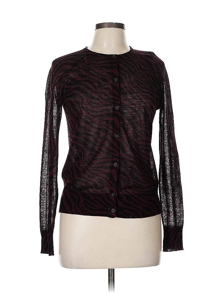 Pre-owned Ann Taylor Loft Cardigan Sweater In Burgundy