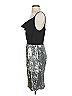 Black Halo Metallic Silver Cocktail Dress Size 4 - photo 5
